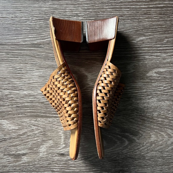 Cole Haan Woven Leather Heeled Sandals Size 8.5 - Picture 2 of 6